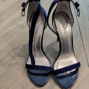 GUESS Women's Dark Blue Strappy Heels